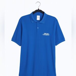 Bud Light Men's Anvil Size Medium Blue Mesh Tech Golf Polo Cotton/Polyester